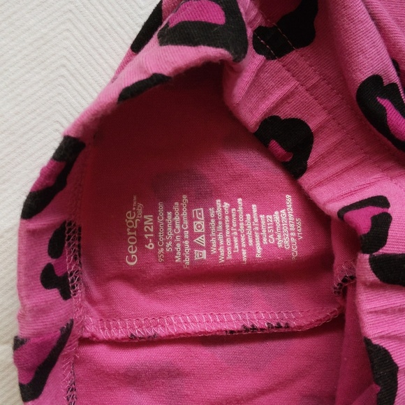 george pink leopard print biker cartwheel shorts 12 months baby girl - Picture 2 of 4